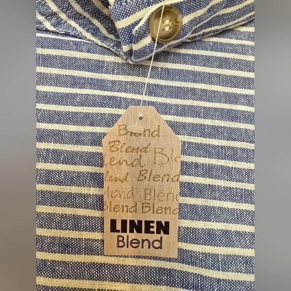 For Cynthia Linen Blend Multicolored Striped Summer Dress Size Large Whit Pocket - Picture 8 of 12